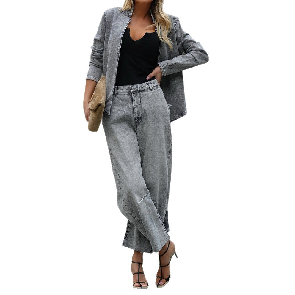 Denim Blazer Pant Set Mid Weight N5Z934