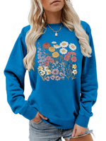 Load image into Gallery viewer, Floral Print Crewneck Sweatshirt Women Casual Loose N6H045