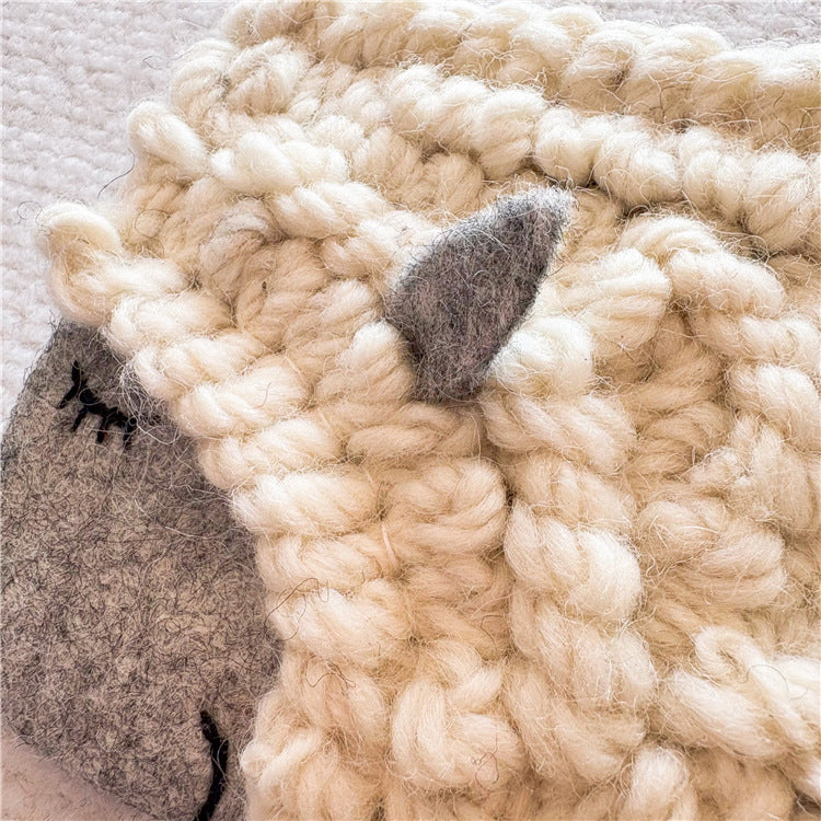 Nepal Wool Felt Curly Sheep Coin Purse Card Holder N6G026