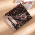 Load image into Gallery viewer, Floral Print Faux Cashmere Wrap with Fringe  M5A183