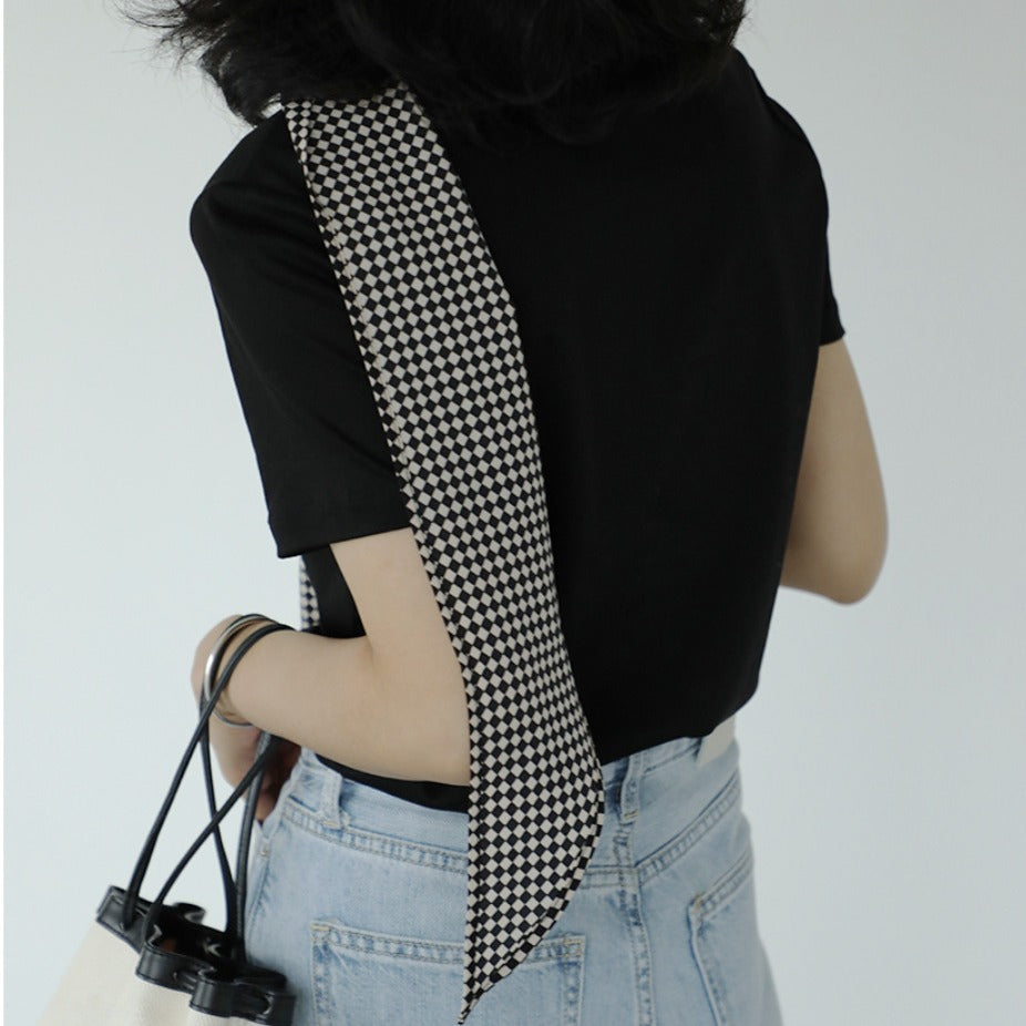 Simple French Thin Stripe Scarf Women Versatile M5A338