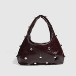 Load image into Gallery viewer, Metallic Finish Structured Pouch with Rivet Accents S5P466
