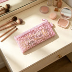 Load image into Gallery viewer, Leopard Flocked Nylon Mesh Pencil Pouch N6J262