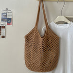 Load image into Gallery viewer, Openwork Cotton Woven Tote Multi-Color  S5P283