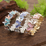 Load image into Gallery viewer, Enamel Butterfly Diamond Alloy Stretch Bangle  N6F287