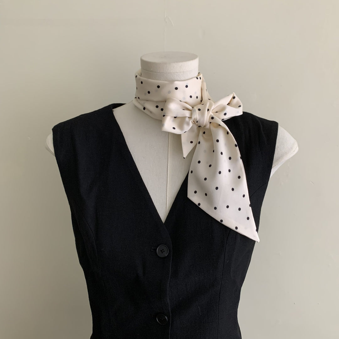 Simple French Thin Stripe Scarf Women Versatile M5A338