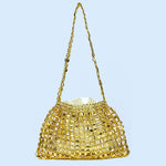 Load image into Gallery viewer, Hand Beaded Acrylic Crescent Bag Open-Top Design S5P405
