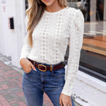 Load image into Gallery viewer, LaceOpenwork Tee Ultra White N5A157
