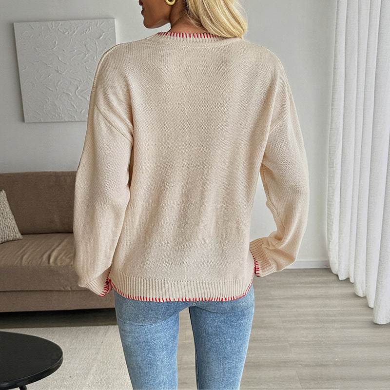 Animal Print Crew Sweater In Mid Weight N5Z485