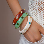 Load image into Gallery viewer, Acrylic Bracelet Rhinestone Colorful Cuff Bangle N6F045