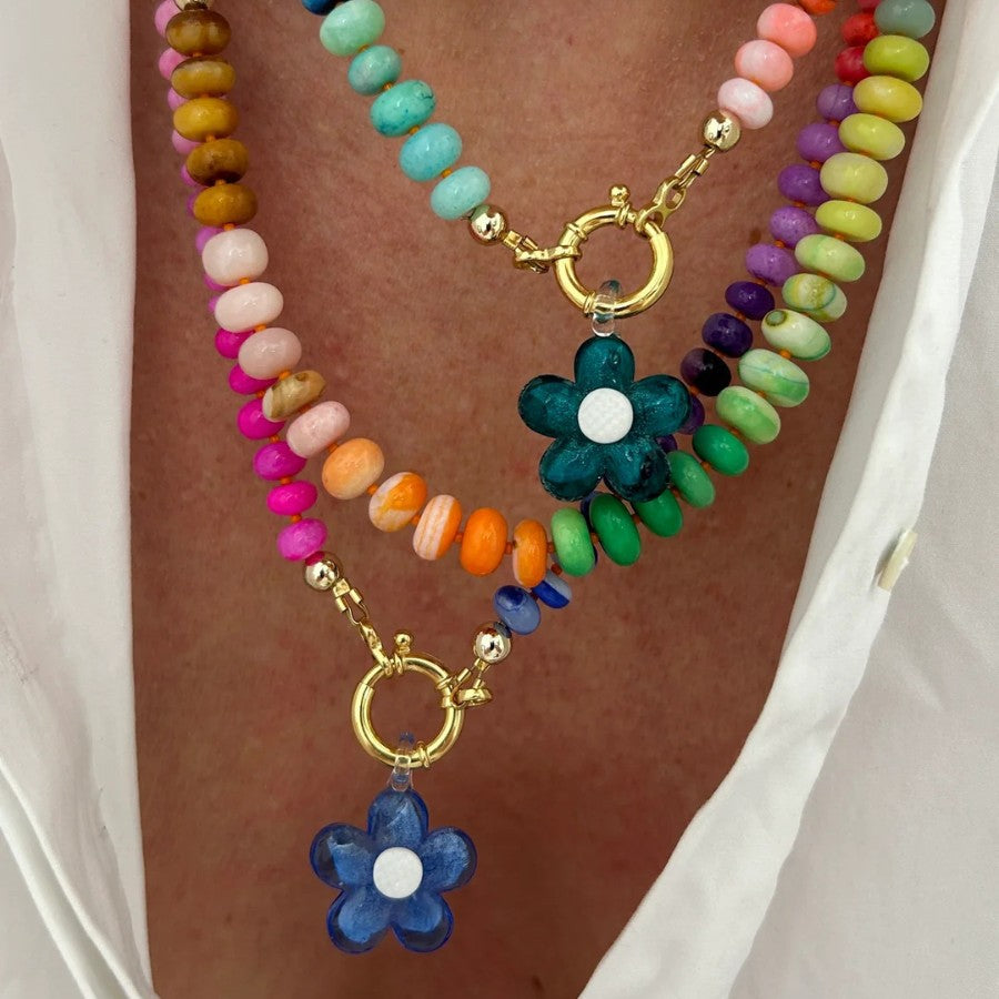 Bohemian Colorful Beaded Pendant Necklace  N6E119
