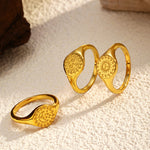 Load image into Gallery viewer, Engraved Ring Titanium Steel Gold Plated Chic S5P010