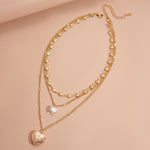 Load image into Gallery viewer, Vintage Faux Pearl Heart Layered Sweater Chain Women N6H149