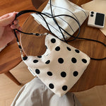 Load image into Gallery viewer, Polka Dot Stripe Cotton Linen Crossbody Bag N6F132