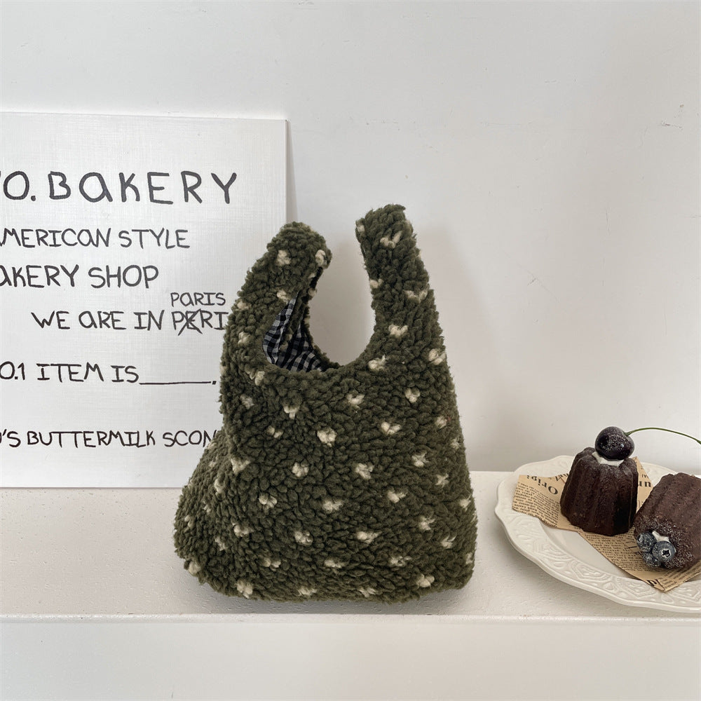 Cute Plush Wristlet Bag Portable Snack Lunch Tote  S5P862