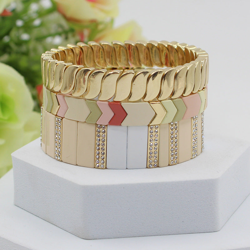 Enamel Bracelet Stove-Enameled Adjustable Elastic S5P035