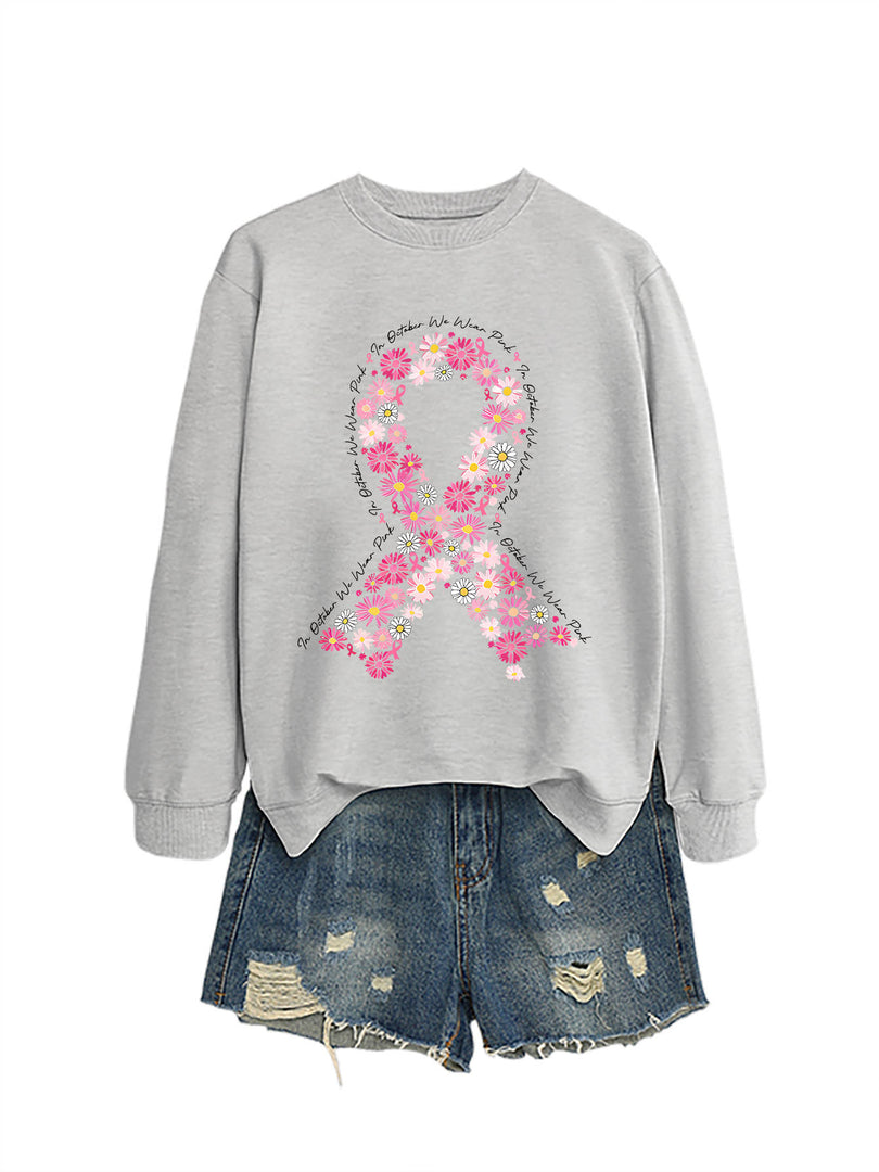 Casual Printed Crewneck Sweatshirt Women N6H046