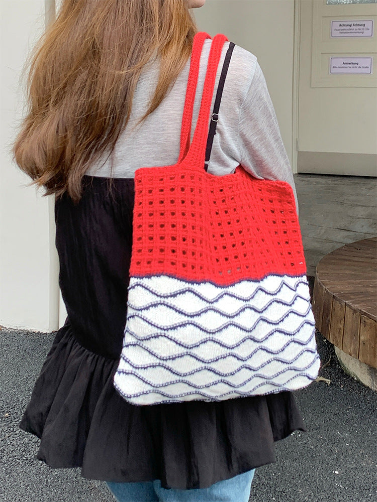Crochet Openwork Boho Hobo Bag Women N6C051