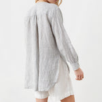 Load image into Gallery viewer, StripeCollar LinenStyle Shirt Lightweight Gray N5A153
