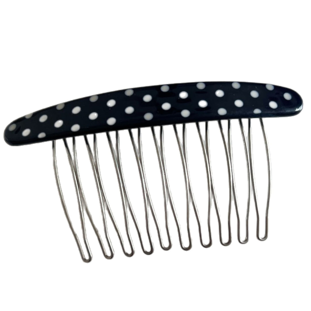 Polka Dot Oval Hair Comb Acetate Flyaway Styling Tool N6F066