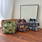 Load image into Gallery viewer, Handmade Cotton Linen Drawstring Cosmetic Pouch N6F174