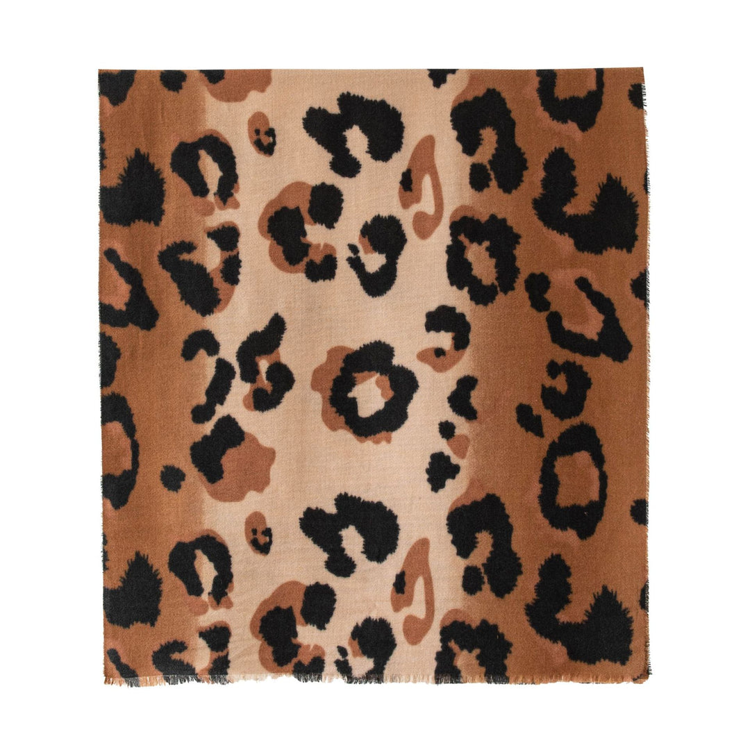 Brown Animal Print Faux Cashmere Wrap M5A221