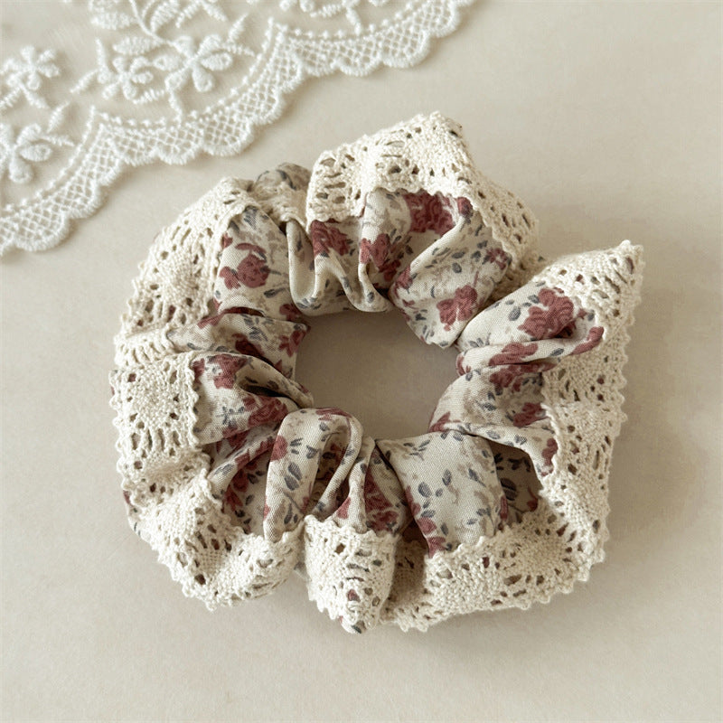 Floral Lace Bandana Scrunchie Women N6D002
