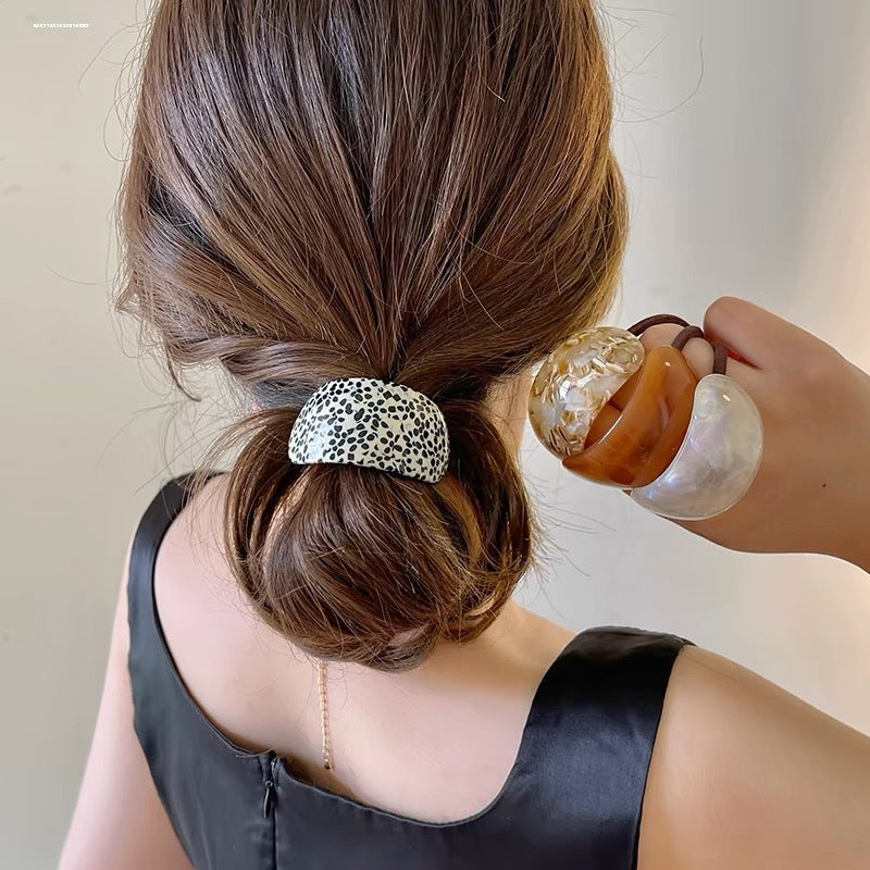 Arc Shaped Acetate Hair Tie Elastic Core S5P449
