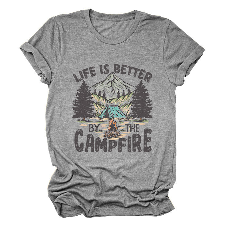 Life is Better by the Campfire Round Neck T-Shirt  N6E138