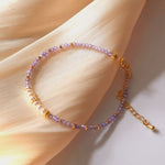 Load image into Gallery viewer, Purple Cubic Zirconia Bracelet Faceted Wheel Beads S5P195
