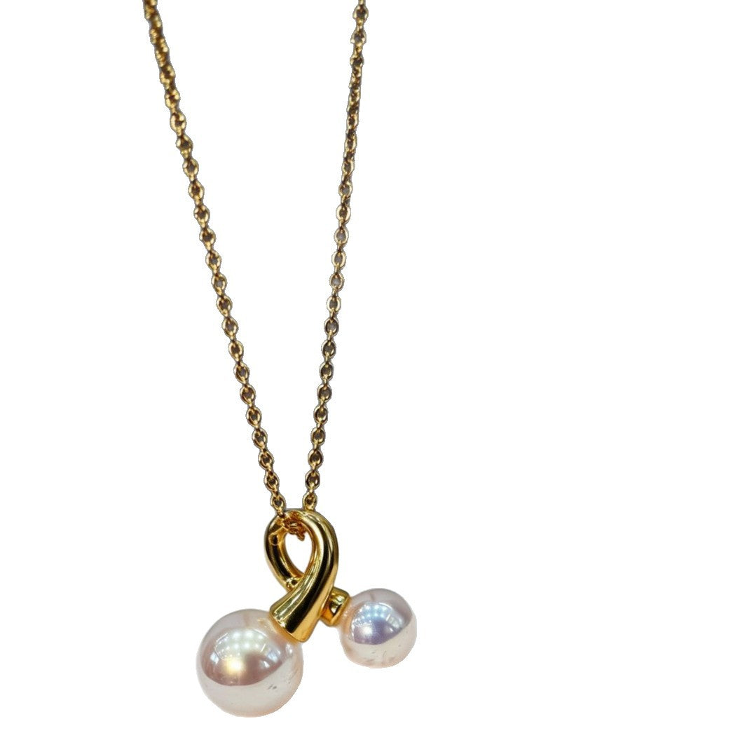 Fresh Cherry Pearl Choker Necklace Women Elegant N6H160