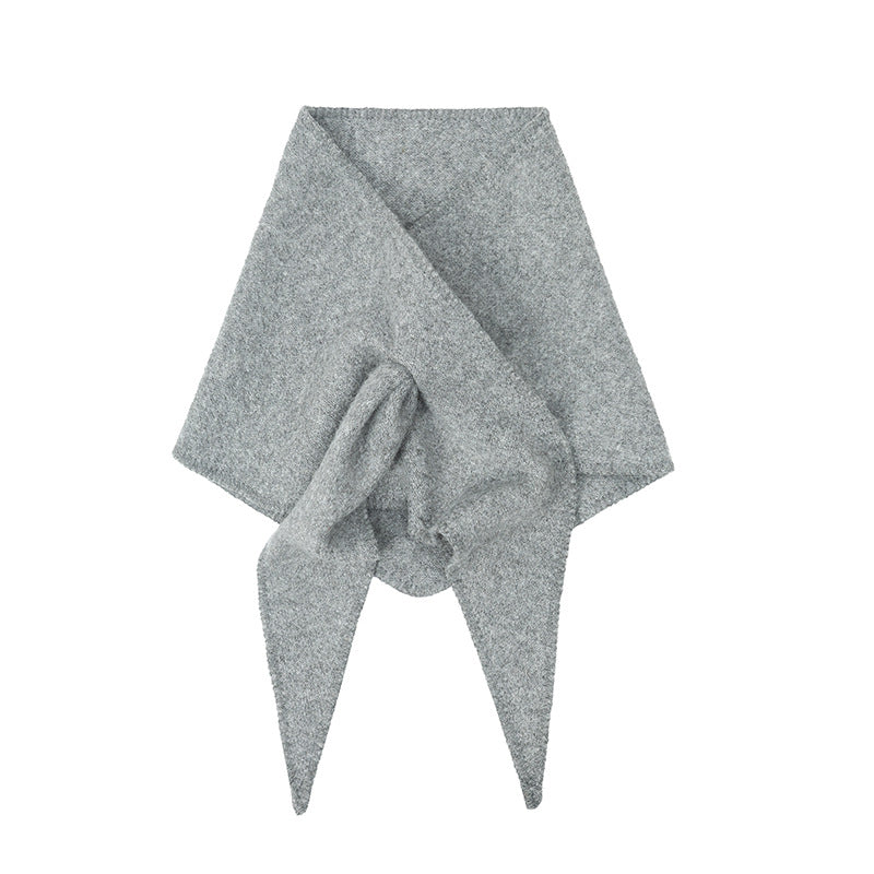 Wool Knit Triangle Shawl Scarf Women Winter N6H236