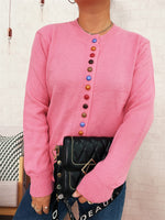 Load image into Gallery viewer, ColorBlock Button Cardigan Lightweight Options N5A209
