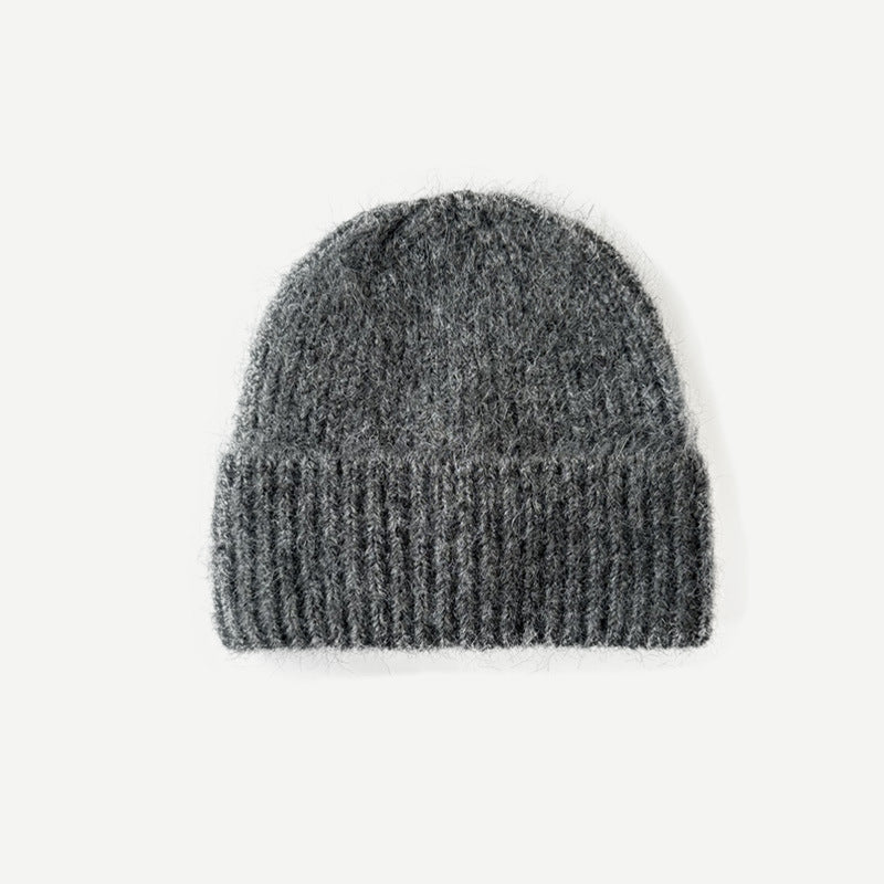 Alpaca Wool Blend Solid Knit Beanie Women Winter N6H210