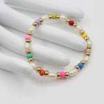 Load image into Gallery viewer, Ombré Pearl Bead Bracelet Enamel Gradient S5P040