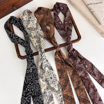 Load image into Gallery viewer, Vintage Paisley Long Narrow Scarf Necktie Women N6G236