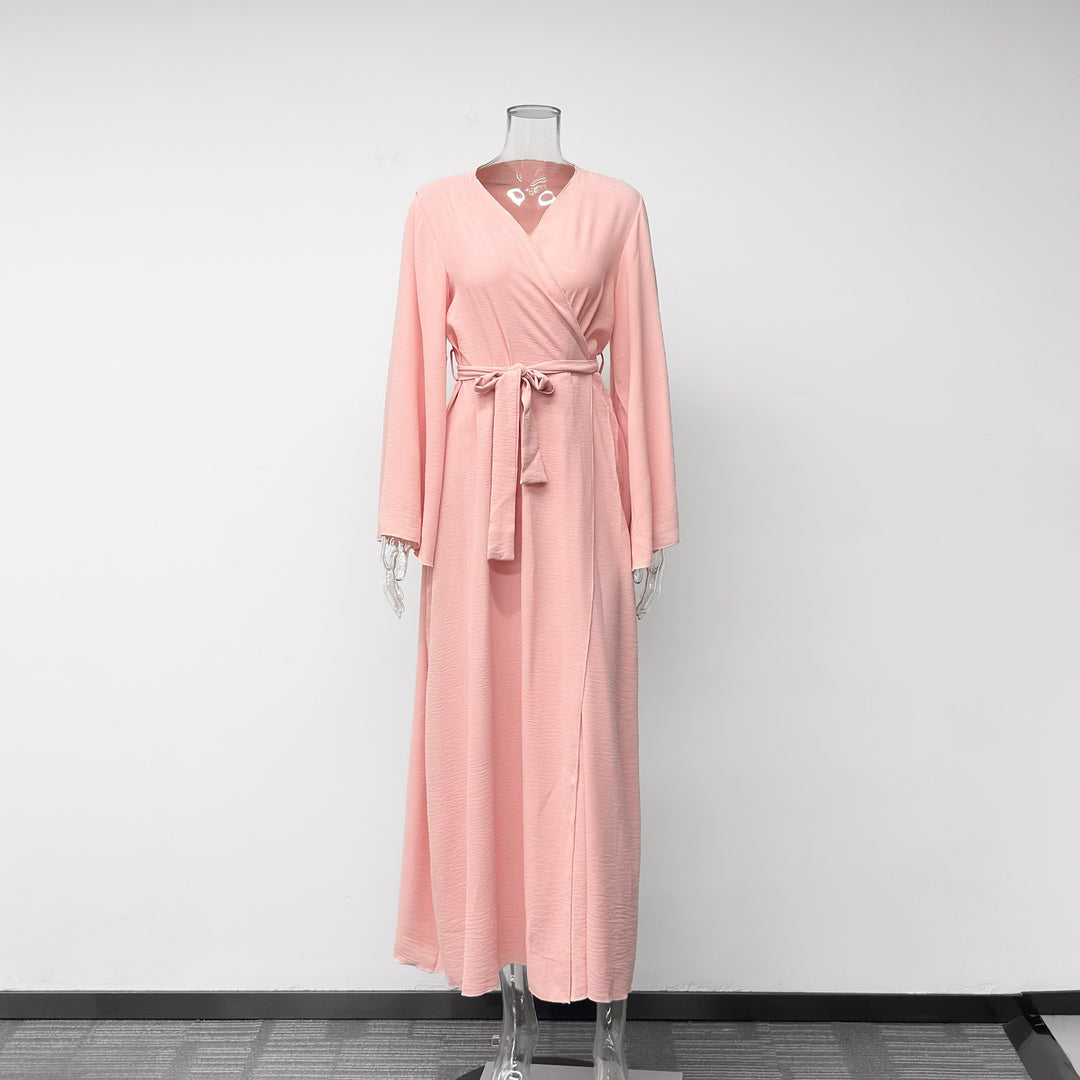 Two-Way Open Front Robe Dress Women N6C199