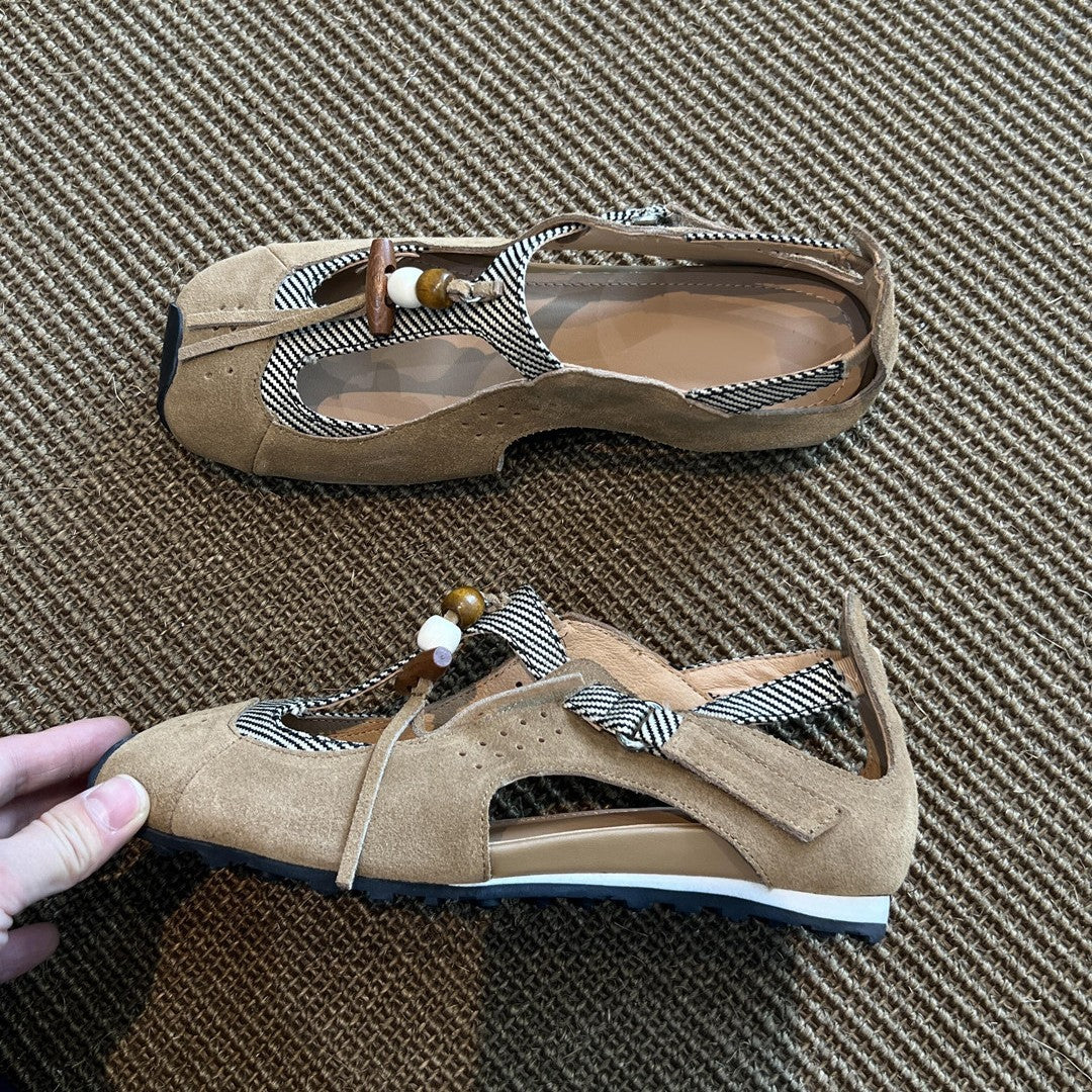 Color-Block Loafer Sandal Women Hidden Heel Summer N6G239