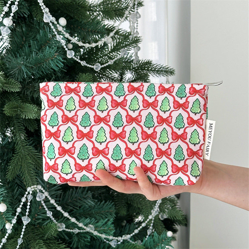 Womens Christmas Print Polyester Cosmetic Bag N6K107