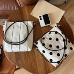 Load image into Gallery viewer, Polka Dot Stripe Cotton Linen Crossbody Bag N6F132