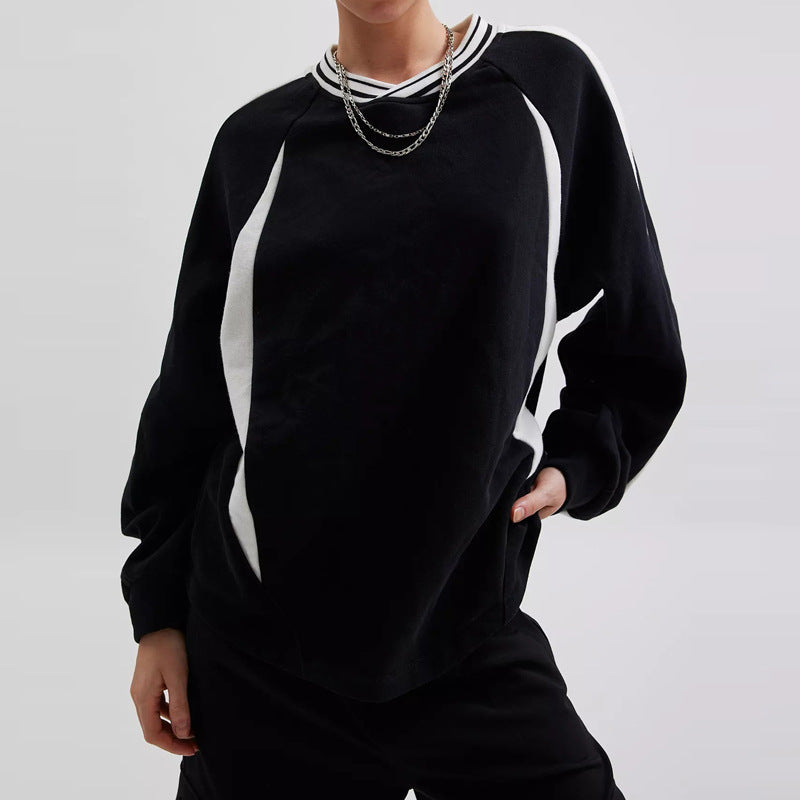 ContrastDesign Hoodie MidWeight Black Red N5A149