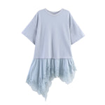 Load image into Gallery viewer, Lace Trim Relaxed Fit Short Sleeve T-shirt Women N6D130
