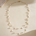 Load image into Gallery viewer, Layered Star Shell Pearl Stainless Steel Necklace Women N6H157