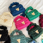 Load image into Gallery viewer, Handwoven Crochet Solid Shoulder Bag Tassel Purse N6F095