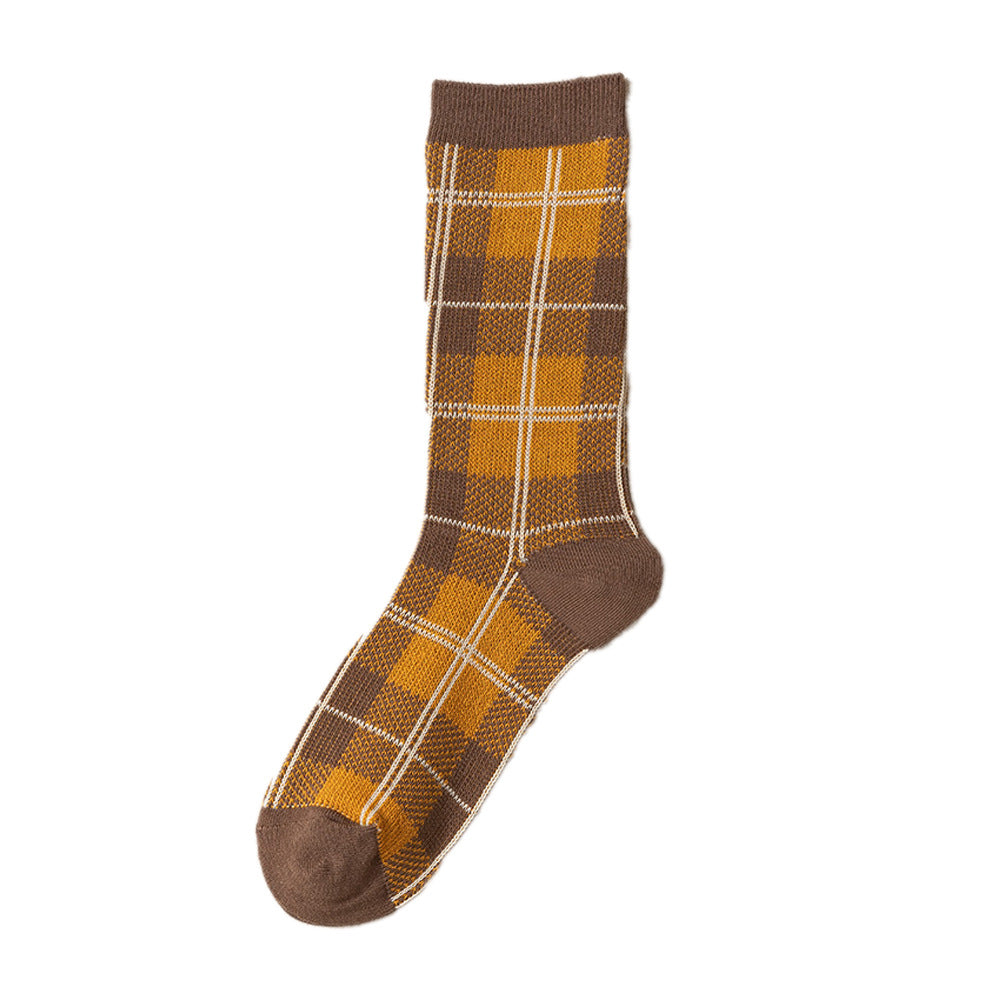 Diamond Pattern Double Knit Cotton Stackable Socks M5A031