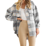 Load image into Gallery viewer, Checked Wool Like Coat Notch Lapel Ultra Heavy N5Z337
