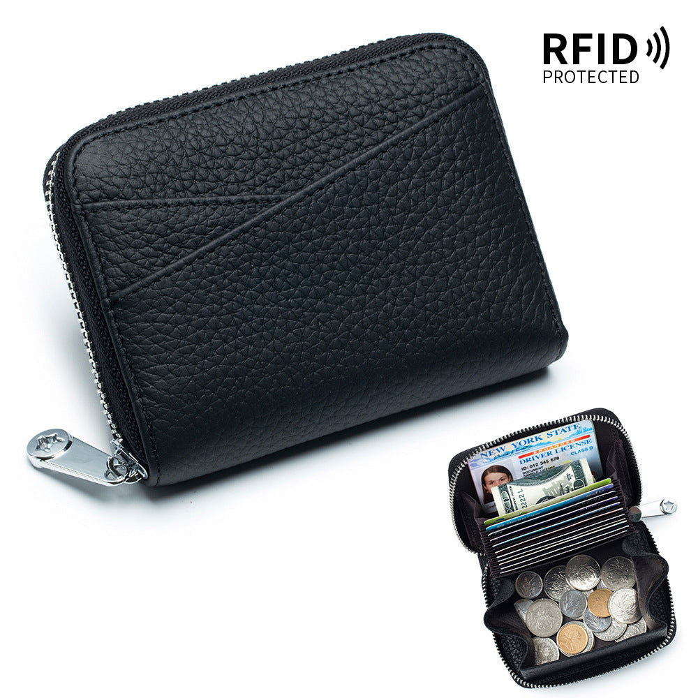RFID Accordion Card Holder with Zip Coin Purse  N6D019