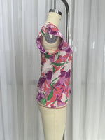 Load image into Gallery viewer, Floral Square Neck Ruffle Cap Sleeve Top Women N6F244
