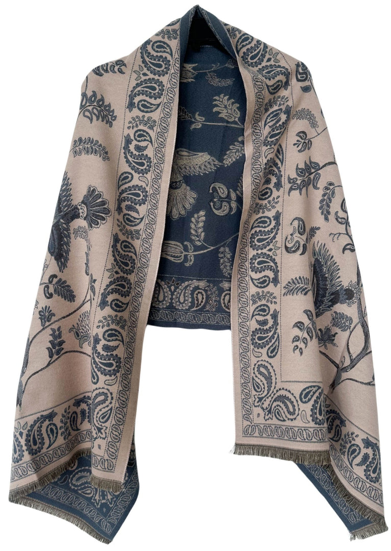 Vintage Paisley Jacquard Cashmere Feel Scarf N6K250