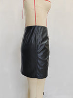 Load image into Gallery viewer, Silver Studded PU Leather Mini Skirt Women N6F228
